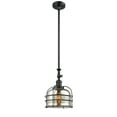 thumbnail image 2 of 206-BK-G72-CE-Innovations Lighting-Bell Cage - 1 Light Mini Pendant In Traditional Style-13 Inches Tall and 9 Inches Wide-Matte Black Finish-Clear, 2 of 7