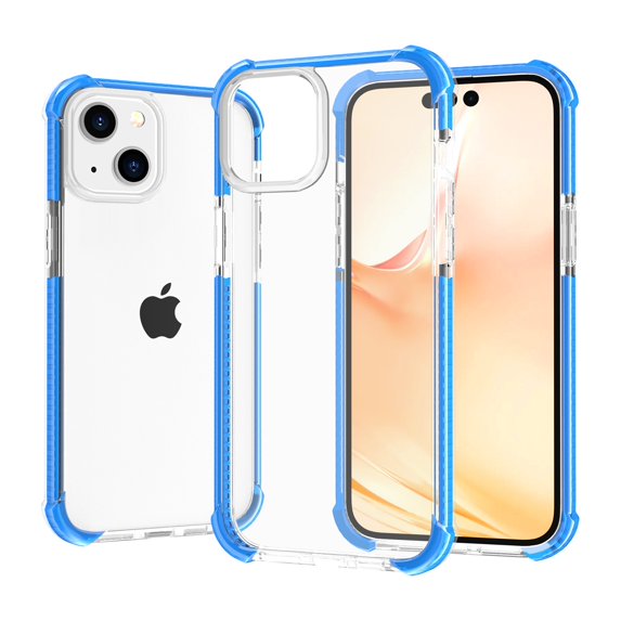 SaniMore for iPhone 14 6.1" 2022 Case, Ultra-clear Rugged Acrylic Backplane Shockproof Anti-fall Slim Lightweight Anti-scratch Anti-slip Cover For iPhone 14 6.1" 2022, Blue