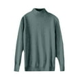 thumbnail image 4 of Mock Neck Sweaters for Women Knit Warm Sweater Long Sleeve Tops Casual Soft Lightweight Shirts Mint Green S, 4 of 6