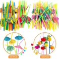 thumbnail image 1 of 100 pcs Fruit Straws Umbrella Straws Party Disposable Straws Table Decor Tropical Drinks for Cocktai, 1 of 4