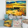 thumbnail image 2 of Designart 'Boat At The Lake During Evening Glow VI' Nautical & Coastal Framed Canvas Wall Art Print, 2 of 5
