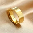 thumbnail image 3 of 18K Gold Plated Stainless Steel Band 7mm Men's Matte Finished Ring #8 9 10 11 12, 3 of 6