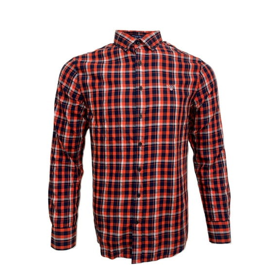 GANT Men's Nordic Plaid Shirt, Pumkin Orange, Medium