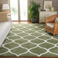 thumbnail image 2 of SAFAVIEH Tahoe Thelma Geometric Shag Area Rug, Sage/White, 6'7" x 6'7" Square, 2 of 11