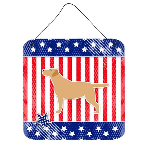 USA Patriotic Yellow Labrador Retriever Wall or Door Hanging Prints
