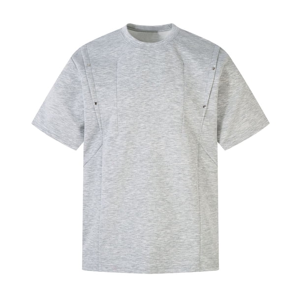 pstuiky camisetas de manga corta para hombre, Camiseta informal de verano para hombre, de color liso, de manga corta y cuello redondo camisetas de hombre m
