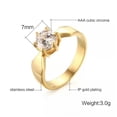 thumbnail image 3 of 2ct AAA CZ Titanium Band Women's 18K Gold Plated Wedding Jewelry Ring Size 6/7/8, 3 of 7