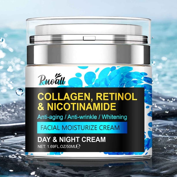 Fiudx Crema Antiedad, Hidratante con Infusión de Colágeno, Tratamiento Nocturno Enriquecido con Retinol, Fórmula Suavizante de Líneas de Expresión, Uso Diurno y Nocturno, Cuidado de La Piel Madura a