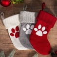 thumbnail image 7 of LanSuare Christmas Knitted Stockings with Dog Paw Prints, 7Inch Personalized Christmas Stockings, Hanging Ornaments Candy Gift Bags for Christmas Decorations, 7 of 7