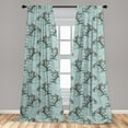 thumbnail image 5 of Ambesonne Victorian Curtains, Vintage Floral Stalks, Pair of 28"x84", Seafoam Brown White, 5 of 5