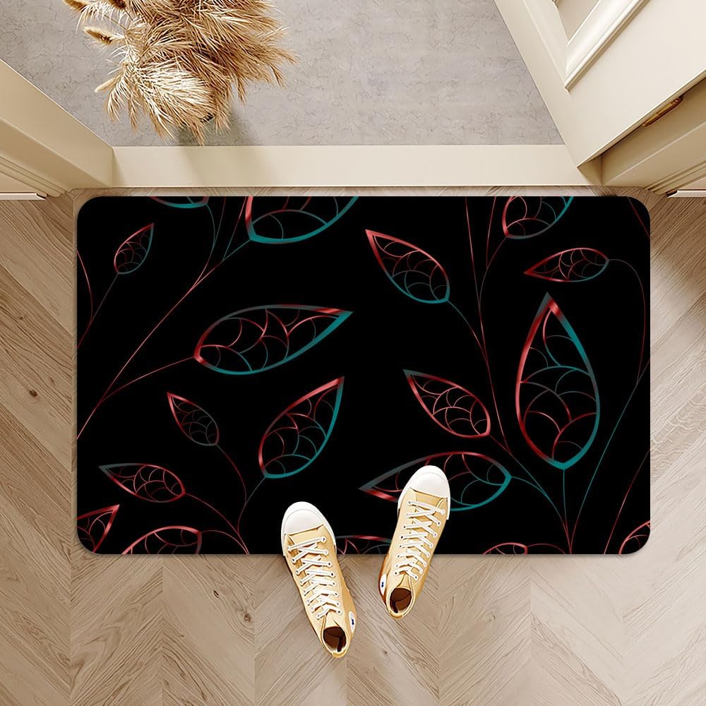 Diatomaceous Earth Bath Mat,Artistic Flower Soft Wrinkle Free Bathroom Floor Rugs Non-Slip Volume Super Absorbent Fast Drying for Bathroom Kitchen Door mat,Eco-Friendly Easy to Clean（50cmx80cm）