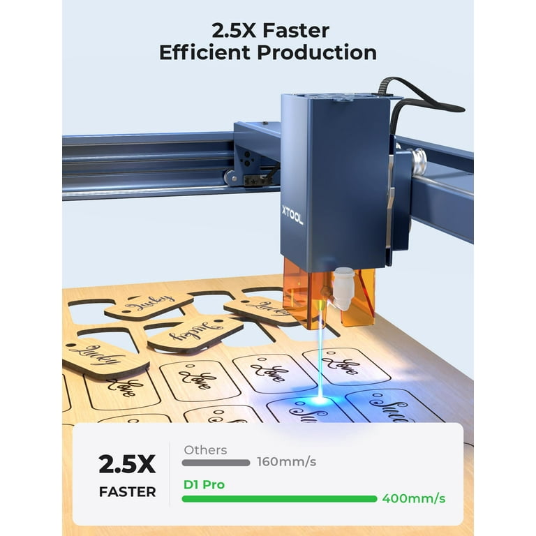 xTool D1 60W DIY Laser Cutter and Engraver Machine with Rotary, 10W Higher  Optical Power Dual Laser Beam Engraving Machine Support LightBurn 