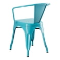 thumbnail image 2 of Cafe Style Stackable Turquoise Metal Restaurant Dining Arm Chair For Indoor or Outdoor Use., 2 of 5
