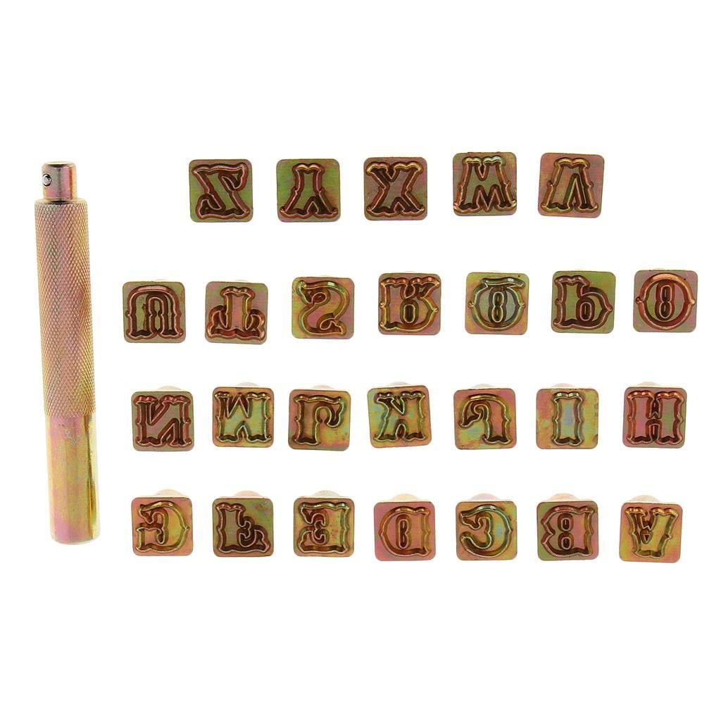 /26pcs Letter Alphabet Initials A~ Stamps Metal Steel Tag Pendant Stamping Tool Message Word Phrase Inked Set