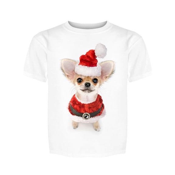 Christmas Puppy Chihuahua Tee Girl's -Image by Shutterstock