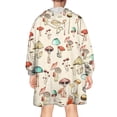 thumbnail image 2 of Red Mushroom Plant Light Pattern Wearable Oversized Blanket,Wearable Blanket Hoodie for Adults,Cozy Hooded Blankets with Super Pockets,Super Warm Fuzzy Pullover for Women & Men, 2 of 6