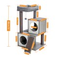 thumbnail image 3 of Pefilos 34" Cat Condo for Multiple Cat Tree Houses with Spacious Perch, Cat Tower for Big Cats, Gray, 3 of 7