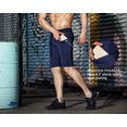 thumbnail image 2 of BROKIG Mens Sidelock Gym Workout Running Shorts With Pockets (Medium, Navy), 2 of 7
