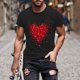 thumbnail image 5 of Camisetas de Manga Larga para Hombres, Camiseta de Manga Corta de Fitness de Impresión Del Día de San Valentín, Mezcla de Algodón Casual, 5 of 8