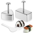 thumbnail image 1 of CNKOO  3 Pack Onigiri Mold Stainless Steel Rice Ball Mold Non Stick Triangle and Rectangular Sushi Molds with Small Rice Spoon Musubi Maker Press for Kid Lunch Bento and Home DIY, 1 of 7