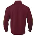 thumbnail image 4 of Dwelliawo Sweaters for Men 1/4 Button Up Vintage Cash-Mere Stand Collar Knitted Sweaters with Elbow Patches Winter Long Sleeve Pullover Wine L, 4 of 5