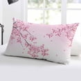 thumbnail image 4 of Pink Flowers Throw Pillow Cover Case, Couch Sofa Bed Pillowcase, Soft Decorative Lumbar Pillow Protector, Summer Gradient Botanical Blossom Floral 12x20Inch Reversible Pillow Shams with Zipper, 4 of 6