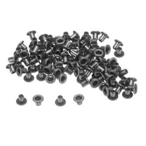 Uxcell 100set Grommets Kit Metal Eyelets 2mm Hole Tiny Grommet for Shoes Clothes Belt Bag DIY Project Dark Grey