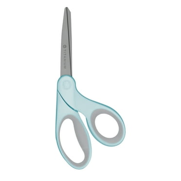 Westcott Titanium Bonded Sewing Scissors, 8", Bent, Blue, 1-Count
