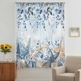 thumbnail image 2 of Blue Eucalyptus Coastal Sheer Curtains 54 Inches Long, Beach Starfish Shell Nautical Ombre Light Filering Curtains, Breathable Simi Curtain Privacy Drapes for Kitchen Bathroom Small Window Treatment, 2 of 9