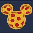 thumbnail image 2 of Men's Mickey & Friends Pizza Mickey Mouse Logo  Graphic Tee Navy Blue Heather 3X Large, 2 of 4