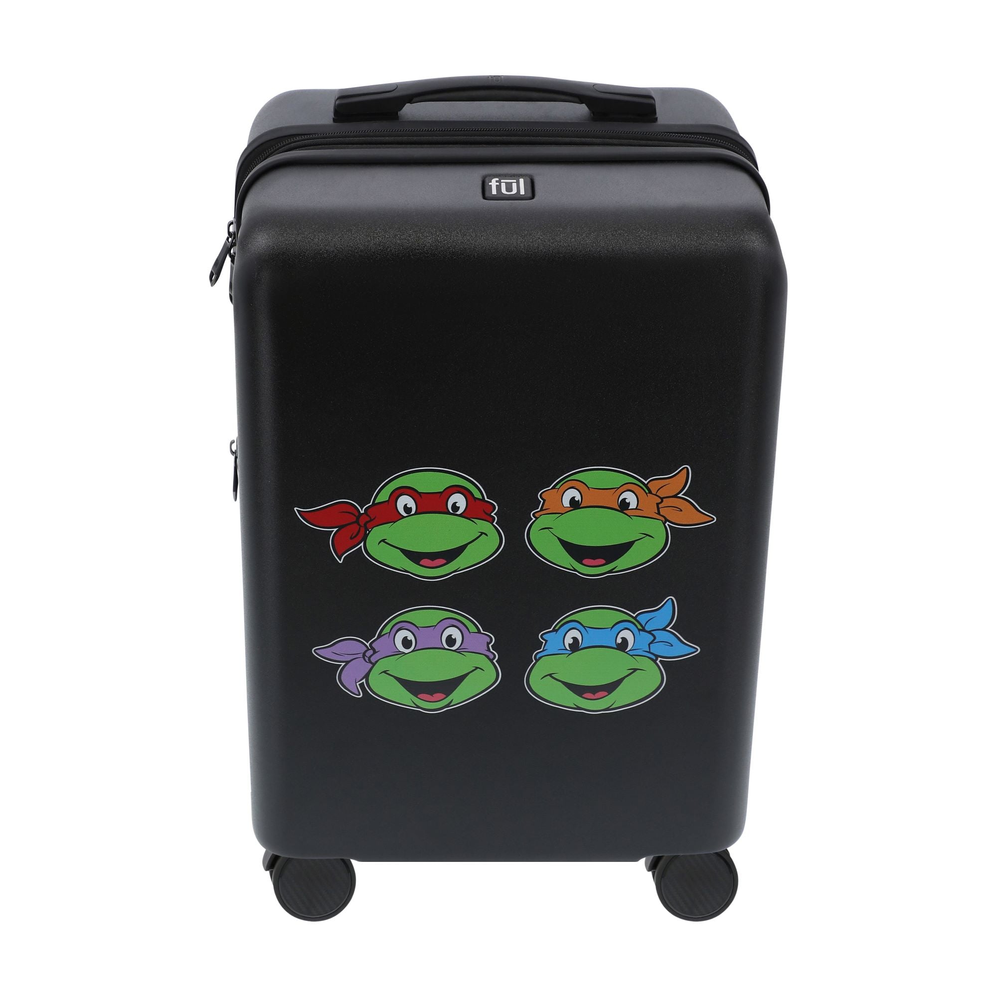 Teenage Mutant Ninja Turtles 22.5 Inch Carry On Luggage, TMNT Hardshell Rolling Suitcase with Spinner Wheels, Black