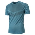 thumbnail image 2 of Men's Athletic Running T-Shirts Quick Dry Gym Workout Shirts Moisture Wicking Short-Sleeve Lightweight Sports Tee Tops (Dark Green,L), 2 of 5