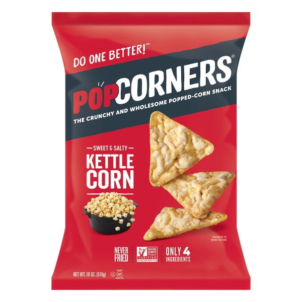 Popcorners The Crunchy and Wholesome Popped-Corn Snack Kettle Corn Sweet & Salty 18 Oz