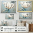 thumbnail image 4 of Designart "Blue And White Tulip Simplicity" Tulips Floater Framed Wall Art Living Room, 4 of 5