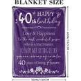 thumbnail image 3 of 40th Birthday Present for Women Blanket,Happy 40th Birthday Decorations Throw Blanket for Her 1983 Birthday Present for Wife Mom Men Cheers to 40 Years Present Purple 50" X 60", 3 of 6