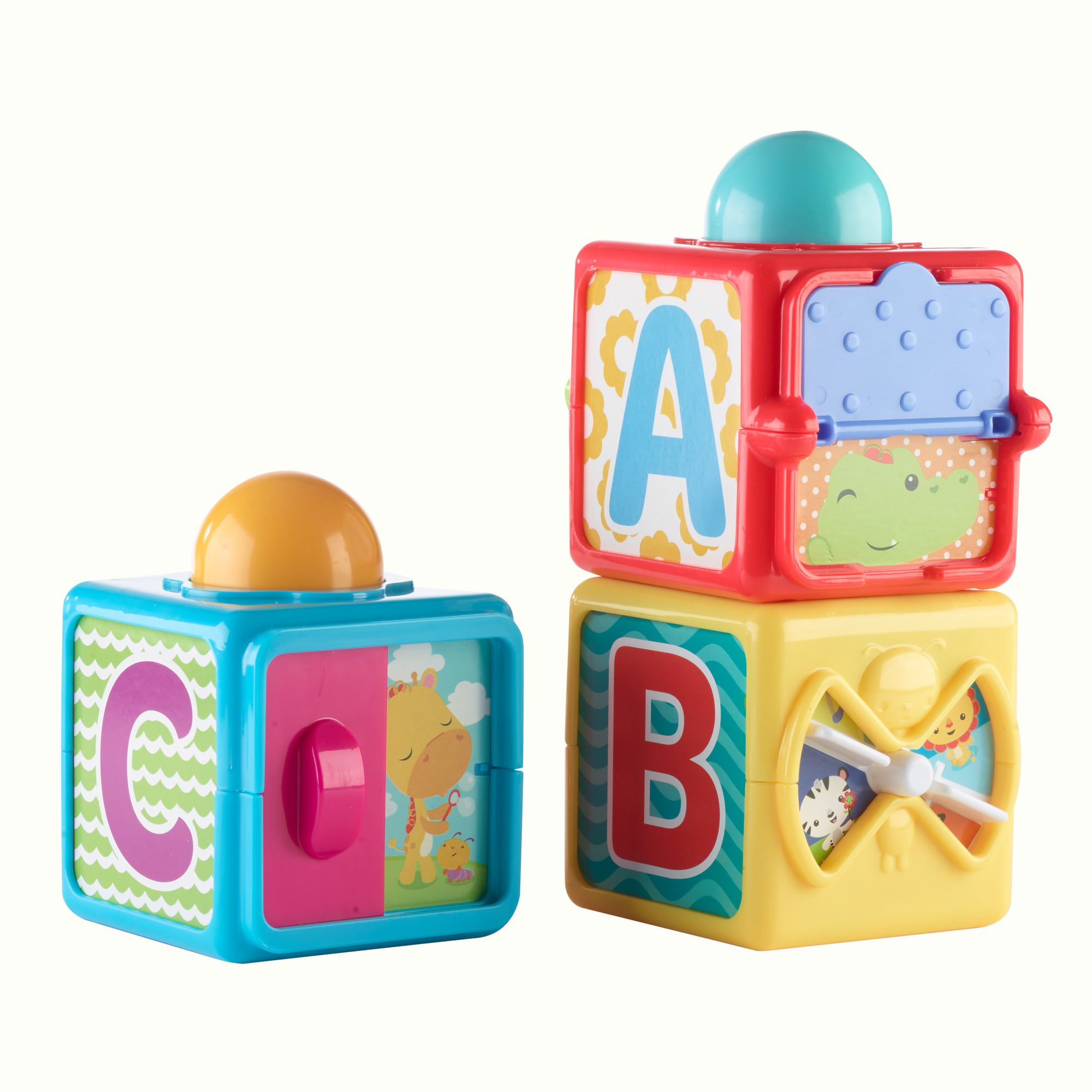 4 Pieces Toddlers Toy Fisher Price Colourful Stacking Wooden Block Puzzle 