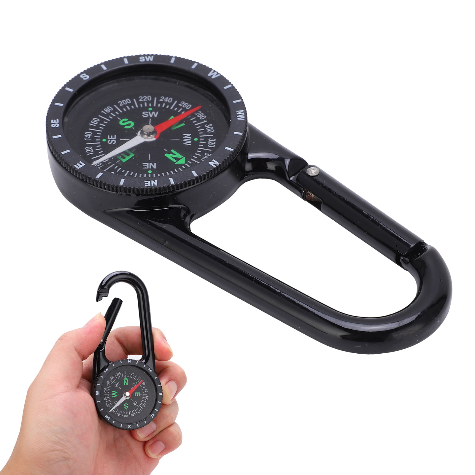 Portable Keychain Compass Hiking Carabiner Compass Outdoor Camping Ring CompasSP 