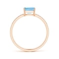 thumbnail image 2 of ANGARA Natural East-West Emerald-Cut Aquamarine Solitaire Ring in 14K Rose Gold for Women (Size-6x4mm) | March Birthstone, Birthday, Anniversary, Jewelry Gift for Women | Natural Aquamarine Ring, 2 of 8