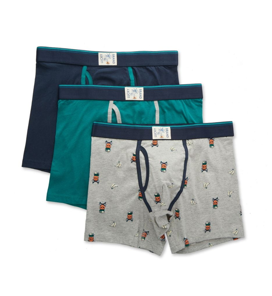 Lucky Men's Lucky 201QB07 Cotton Stretch Boxer Briefs 3 Pack