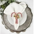 thumbnail image 3 of Fennco Styles Hand Beaded Candy Cane Christmas Napkin Rings, Set of 4 - Red & White Glass Beads Napkin Holders for Dining Table Décor, Banquets, Family Gatherings, Winter Holidays, Special Occasions, 3 of 5