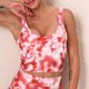 thumbnail image 5 of Sujetador deportivo para mujer Tie Dye Print Extraíble Acolchado Elástico Longline, 5 of 7
