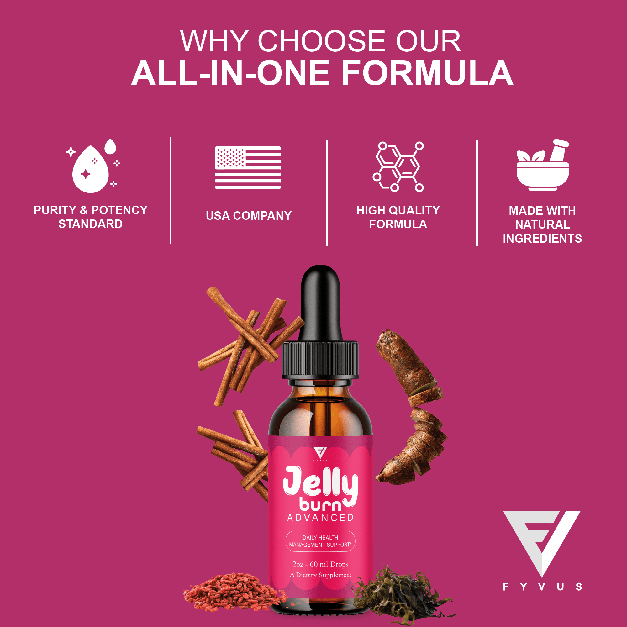(5 Pack) Jelly Burn Health Management Drops, JellyBurn Liquid Supplement (10oz)
