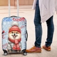 thumbnail image 4 of Hello Winter Pomeranian Smiling in Red Scarf Hat Welcome Christmas Travel Luggage Cover Pom Dog Lover Gifts Suitcase Dust Protective Decor - 00017, 4 of 5