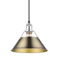 thumbnail image 2 of Orwell 1-Light Pendant in Chrome with Aged Brass, 2 of 3