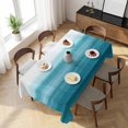 thumbnail image 3 of Turquoise White Ombre Table Cloth Waterproof Tablecloths, Modern Country Abstract Stripes Tablecloth Dining Table Cover for Kitchen Party Tabletop Outdoor, Rectangle Tablecloth 60x120 Inch, 3 of 9