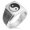 Silver, variant on Stainless Steel Yin Yang Needle Stripe Pattern Biker Style Polished Ring