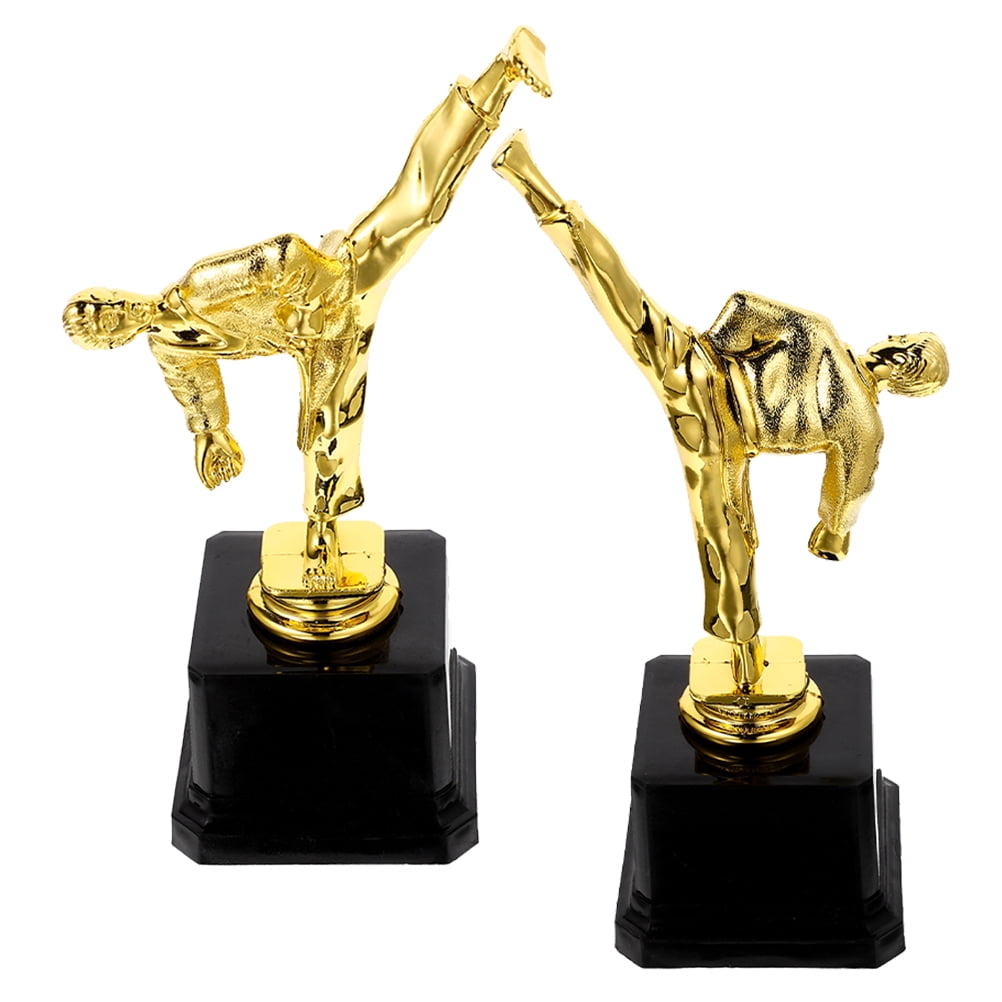 HONMEET Set of 2 Plastic Competition Trophies for School Awards, Sports, Academic & Achievement Recognition