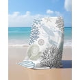 thumbnail image 4 of Blue Beige Coastal Beach Towels Oversized Super Absorbent, Summer Lobster Coral Nautical Lightweight Bath Towel Quick Dry Sets For Bathroom/Pool/Rv Camping/Beach Play/Gym Room/Picnic 23"x47", 4 of 8