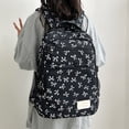 thumbnail image 4 of 3Pcs Bow Print Backpack, Water Resistant School Backpack with Shoulder Bag&Storage Bag, Lightweight Breathable Laptop Bag for Outdoor Travel (Black), 4 of 8