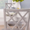 thumbnail image 6 of Linon Nico 5 Pce Dining Set White Table/4 Light Gray Lattice Back Chairs in Wood, 6 of 13